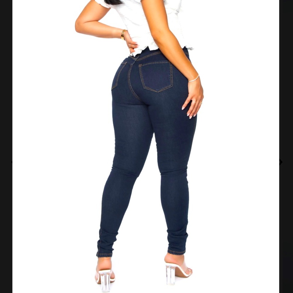 Fashion nova simpler times skinny jeans, dark denim size 15